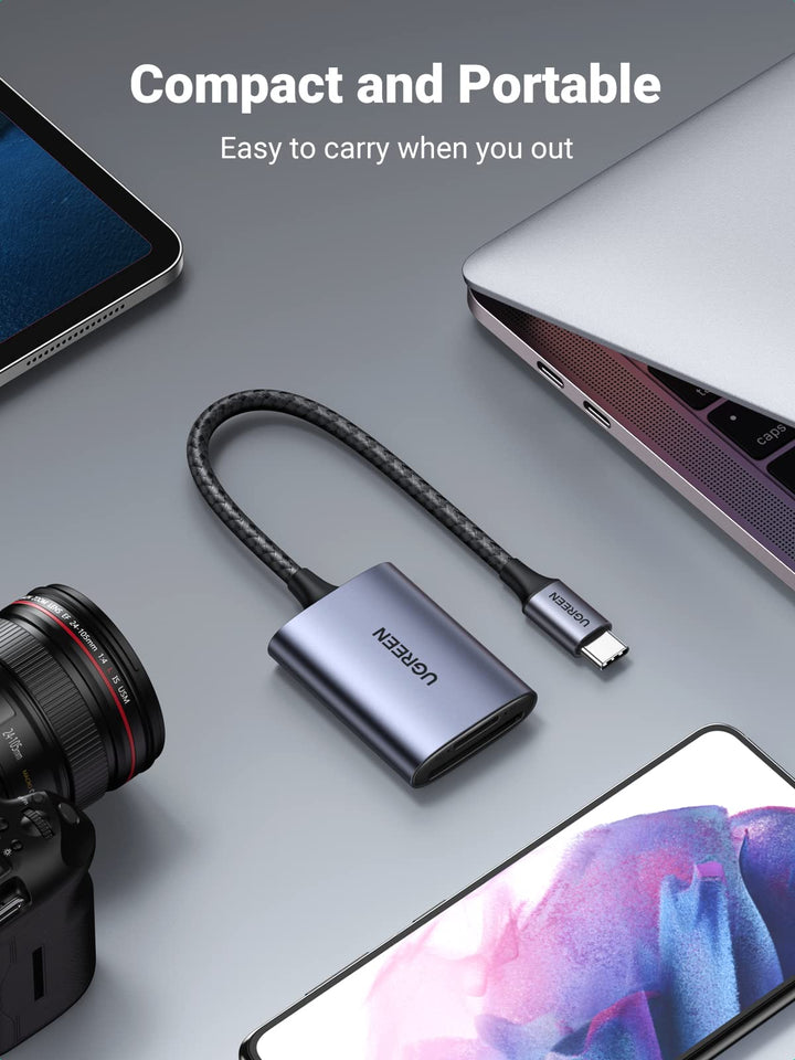 UGREEN USB C Kaartlezer SD/TF Kaartlezer Thunderbolt 3 Externe Geheugenkaartlezer.