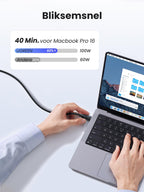 UGREEN USB C Kabel 100W 2st Oplaadkabel USB C naar USB C 5A/20V PD 3.0 PPS compatibel met iPhone 15, M2 MacBook Pro/Air, iPad Pro 12.9 iPad Air 5 Galaxy S23 Ultra Pixel 7 Pro Steam Deck enz. (1m)