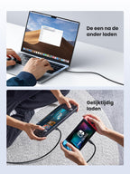 UGREEN USB C Kabel 100W 2st Oplaadkabel USB C naar USB C 5A/20V PD 3.0 PPS compatibel met iPhone 15, M2 MacBook Pro/Air, iPad Pro 12.9 iPad Air 5 Galaxy S23 Ultra Pixel 7 Pro Steam Deck enz. (1m)