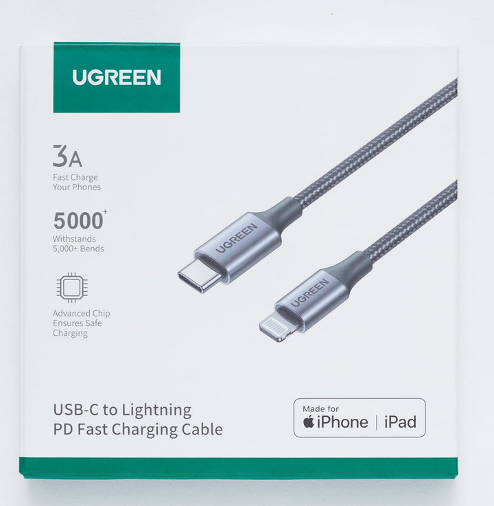 UGREEN USB C naar Lightning kabel MFi gecertificeerd USB C Lightning oplaadkabel PD 3.0