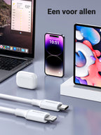 UGREEN USB C naar Lightning Oplaadkabel Wit MFi Lightning USB C Kabel PD 3.0 compatibel met iPhone 14 Pro Max, iPhone 13 Mini, iPhone 12, iPhone SE, iPad 2021 iPad 2020 AirPods Pro enz. (1M)