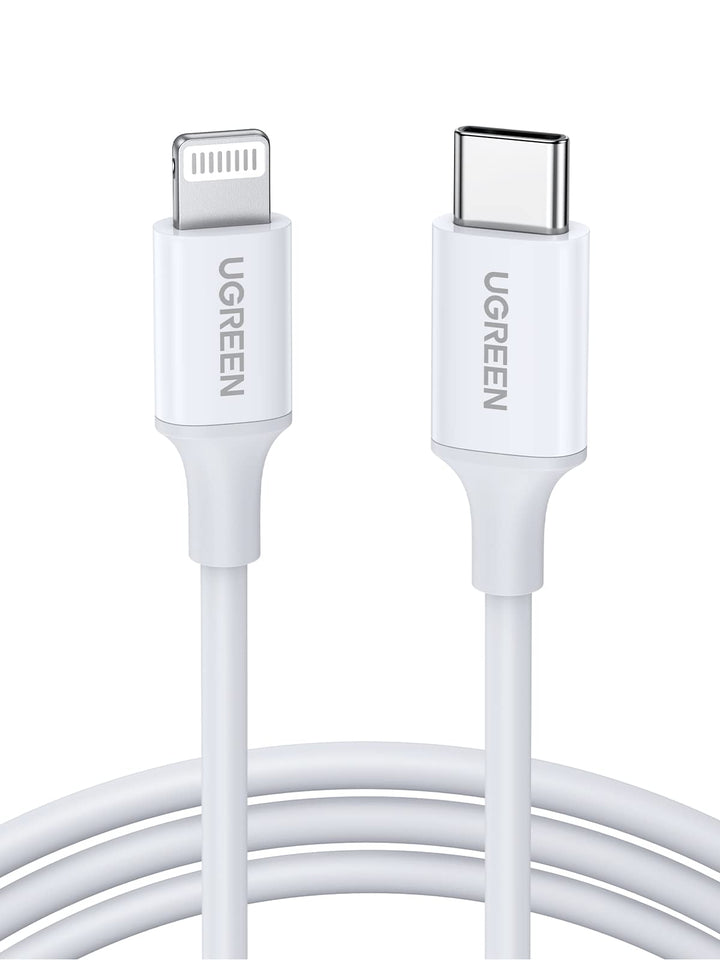 UGREEN USB C naar Lightning Oplaadkabel Wit MFi Lightning USB C Kabel PD 3.0 compatibel met iPhone 14 Pro Max, iPhone 13 Mini, iPhone 12, iPhone SE, iPad 2021 iPad 2020 AirPods Pro enz. (1M)