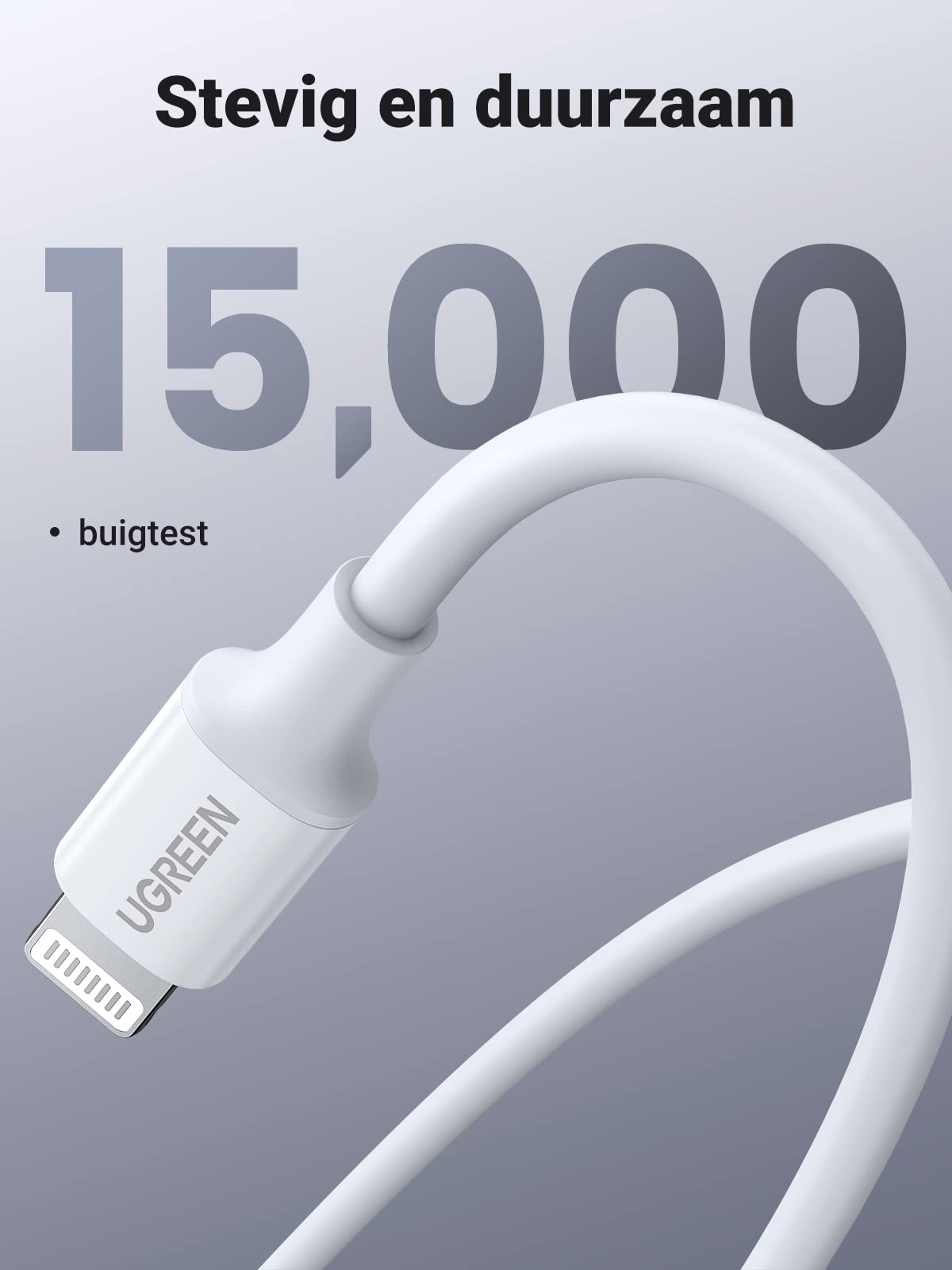 UGREEN USB C naar Lightning Oplaadkabel Wit MFi Lightning USB C Kabel PD 3.0 compatibel met iPhone 14 Pro Max, iPhone 13 Mini, iPhone 12, iPhone SE, iPad 2021 iPad 2020 AirPods Pro enz. (1M)