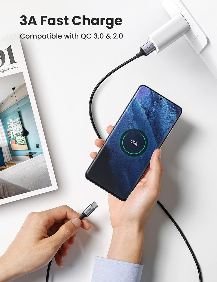 UGREEN USB C naar USB A Kabel 2 Stuks 1M en 2M USB C Cable Compatibel met Galaxy S23 S22 Note 10 Note 9 Pro Huawei P60 iPhone 15 15 Plus 15 Pro 15 Pro Max