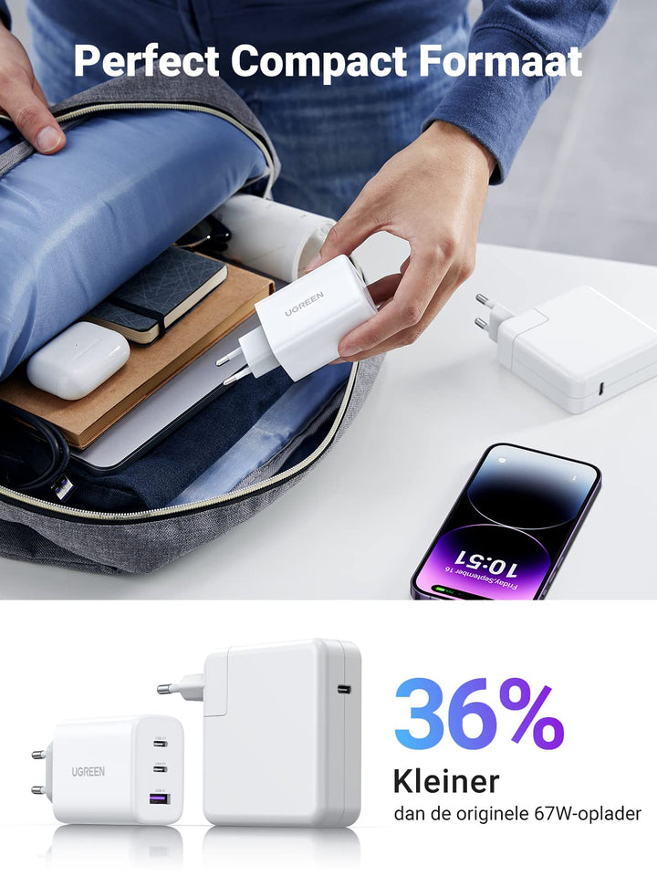 Hoco 35W USB/USB-C Snellader PD QC 3.0 Hoco 35W USB/USB-C Snellader PD QC 3.0