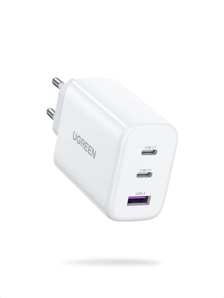 UGREEN USB C oplader 65W USB C Charger 3-poorts PD lader 60 W Compatibel met Steam Deck, MacBook Pro/Air, iPad Pro/Air, iPhone 15 Pro Max/ 15/14/14 Pro/14 Pro Max, Galaxy S23 Ultra/S23+/S23 (Wit)